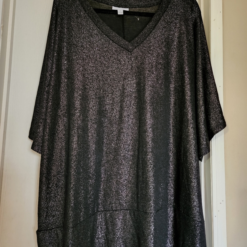 Fashion Bug shiny black plus size 4x top